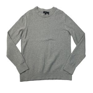 Theory Sweater Mens XL Extra Large Slim Fit Grey Honeycomb Knit Pullover Cotton